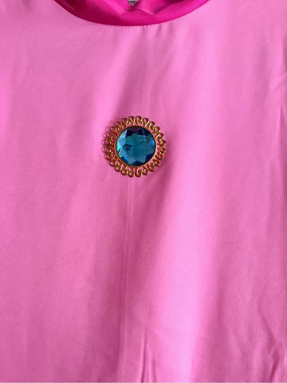 Girls Pink Princess Costume Dress with Jewel Accent